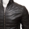 Men’s Trimmed Quilted Leather Jacket