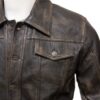 Men’s Vintage Denim and Leather Biker Jacket