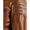 Mens Waxed Tan Sheepskin Racer Leather Jacket Sleeve 700x700 1