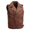 Mens Patched Motorcycle Leather Vest