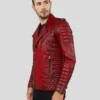Burke Distressed Red Motorcycle Leather Jacket