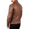 Mens Brown Leather Shirt Collar Jacket
