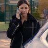 Michelle Keegan Fool Me Once Black Shearling Leather Jacket - Image 2