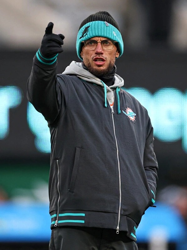 Mike McDaniels Miami Dolphins Sideline Bomber Jacket