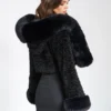 Miss Circle Kali Cropped Faux Fur Jacket - Image 2