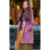 Modern Love Anne Hathaway Pink Shearling Coat