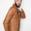 Men’s Quilted Leather Motorcycle Jacket