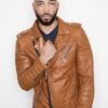 Men’s Quilted Leather Motorcycle Jacket