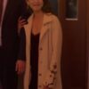 Murder in a Small Town Kristin Kreuk White Floral Coat