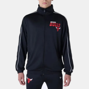 Chicago Bulls NBA Track Top Black Jacket