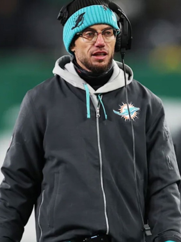 Mike McDaniels Miami Dolphins Sideline Bomber Jacket - Image 2
