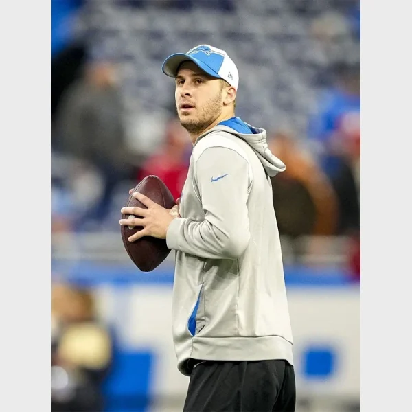 Jared Goff Detroit Lions Grey Hoodie - Image 3