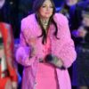 Nashville Big Bash Elle King Pink Leather Shearling Coat - Image 6
