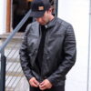 Men's Leather Motorcycle Biker Jacket - Image 6