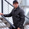 Men's Leather Motorcycle Biker Jacket - Image 2