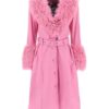 Nashville Big Bash Elle King Pink Leather Shearling Coat