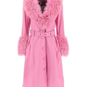 Nashville Big Bash Elle King Pink Leather Shearling Coat