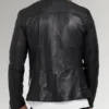 Mens Diamond Quilted Real Sheepskin Leather Jacket Black