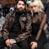 Off-White Show Zayn Malik Brown Leather Jacket - Image 5