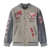 Off White Ac Milan Grey Varsity Jacket