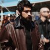 Off-White Show Zayn Malik Brown Leather Jacket
