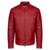 Oliver Red Aviator Cafe Racer Leather Jacket