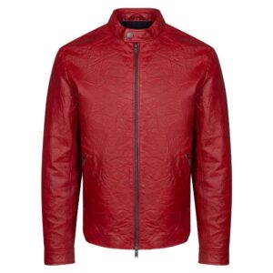 Oliver Red Aviator Cafe Racer Leather Jacket