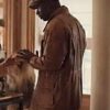 Omar Sy Lupin Brown Leather Jacket