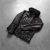 Men’s Highschool Fashion Black Leather Jacket
