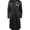 PUBG Black Leather Trench Coat