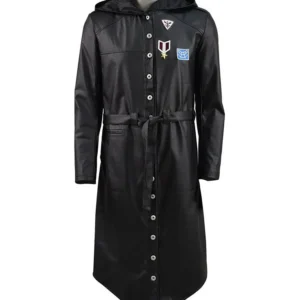 PUBG Black Leather Trench Coat