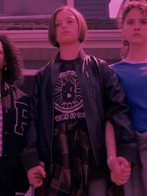 Paper Girls Mac Coyle Bomber Leather Jacket - Image 4