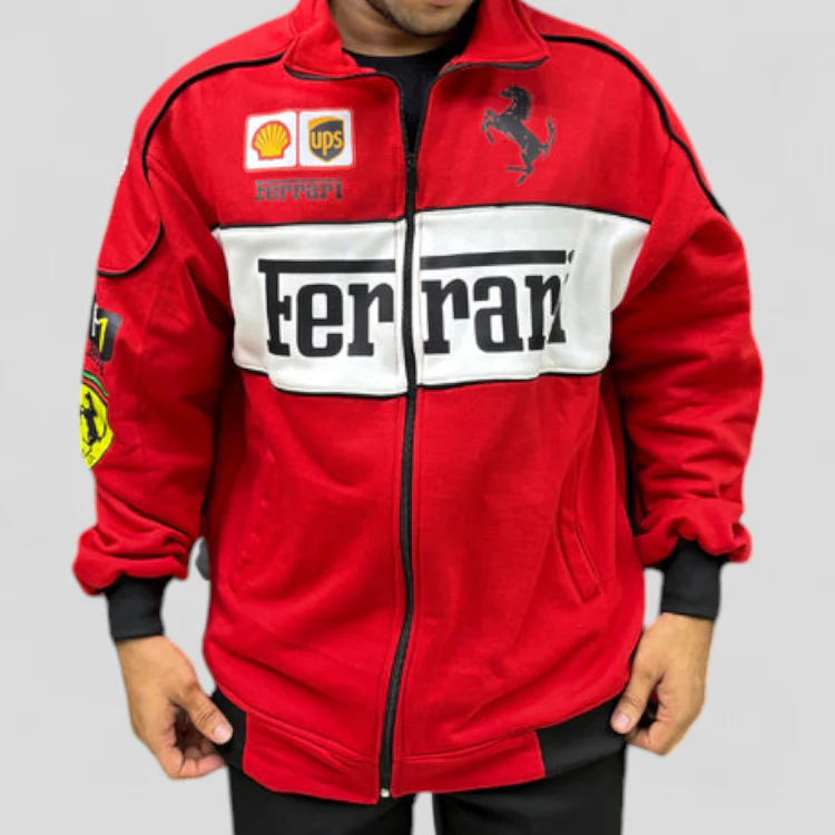 Red Ferrari Racing Jacket - JACKETS JUNCTION