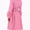 Nashville Big Bash Elle King Pink Leather Shearling Coat - Image 2