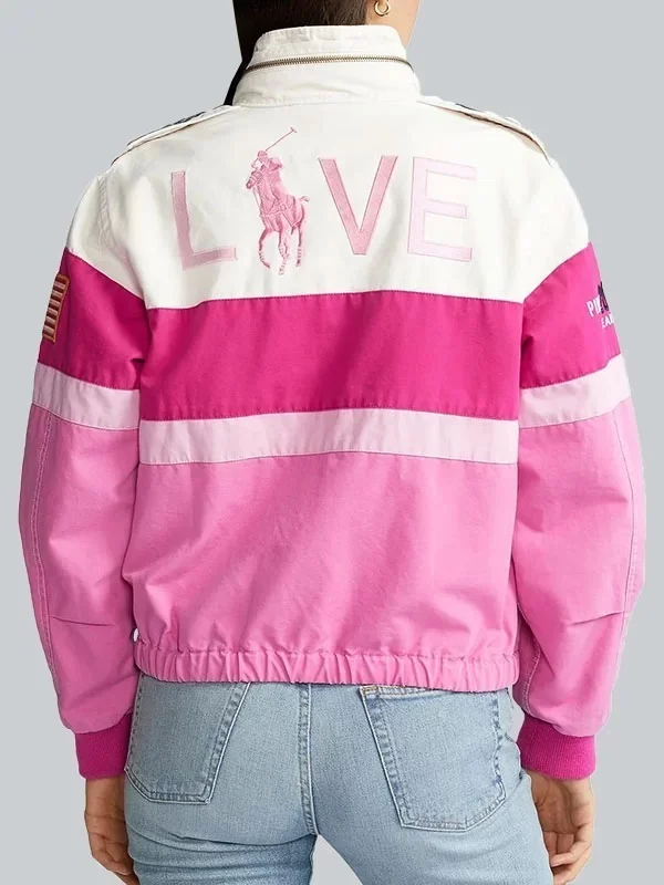 Pink Polo Racer Jacket