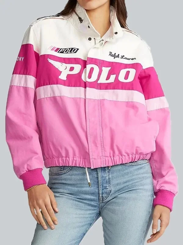 Pink Polo Racer Jacket