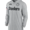 Pittsburgh Steelers Nike Gray 2024 Salute to Service Lightweight Performance Long Sleeve Hooded T-Shirt