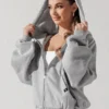 Popflex Zip Cloud Hoodie Grey