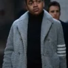 Power Book II Ghost S03 Tariq St. Patrick Gray Shearling Coat