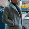 Power Book II Ghost S03 Tariq St. Patrick Gray Shearling Coat - Image 4