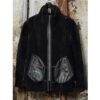 Mens Black Sheepskin Shearling B3 Bomber Leather Jacket