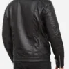 Men's Leather Quilted Motorcycle Jacket - Image 5