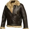 Mens Bomber Aviator Shearling Jacket - Image 4