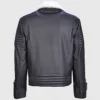 Mens Black Shearling Biker Leather Jacket