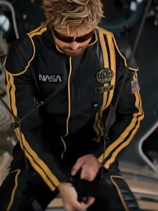 Ryan Gosling The Fall Guy Black Leather Jumpsuit - Image 2