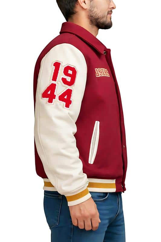 Abercrombie San Francisco 49ers Varsity Bomber Jacket - Image 7