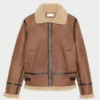 Anderson Light Brown Aviator Shearling Jacket