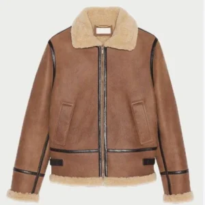 Anderson Light Brown Aviator Shearling Jacket