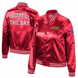 San Francisco 49ers Faithful to the Bay Satin Full-Snap Jacket Red