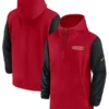 San Francisco 49ers Red and Black Sideline Pre-Game Half-Zip Hoodie Jacket